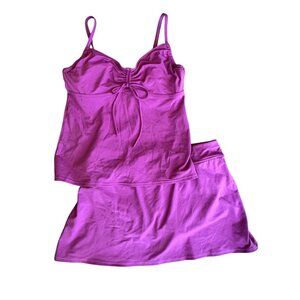 Lands End Tankini Skort Bathing Suit Womens size 8 Purple